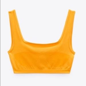 ZARA SEAMLESS JACQUARD CROP TOP